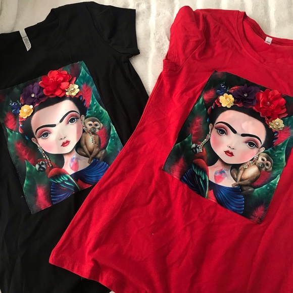 Tops - Frida 3D shirts red or black